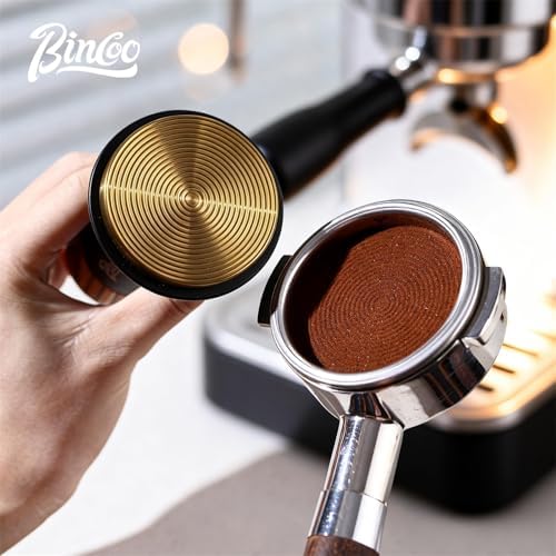 Bincoo 58mm Espresso Tamper Spring Loaded Espresso Press,Calibrated Consistent Pressure Coffee Tamper with Wood Handle, Professional Barista Tool for Espresso Machine, Coffee Tamper (black) - Image 5
