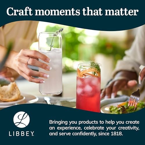 Libbey Classic Slim Beer Can Glasses, 12.5 oz Tall Drinking Glasses Set of 6, Space-Saving, and Versatile Thin Glassware for Cocktails, and Mocktails - Image 6