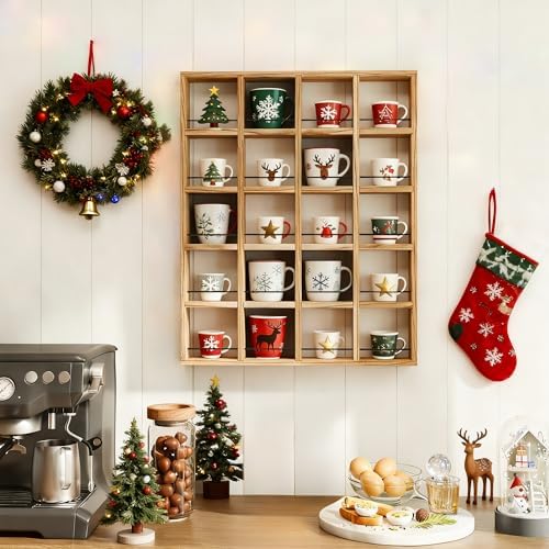 Wooden Coffee Mug Display Rack, Wall Mounted Coffee Cup Holder - Image 3