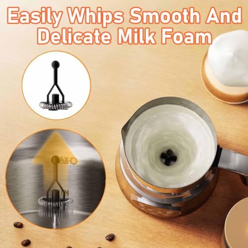 Electric Milk Frother, 1.2l Hot and Cold Milk Frother with Detachable Jug & Touch Screen, Stainless Steel, Variable Temp and Froth Thickness, Automatic Power-Off, for Lattes, Macchiato - Image 5