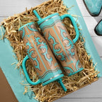 Swig Life 30oz Leakproof To-Go Tumbler with Handle, Boot Scootin' Turquoise - Image 3