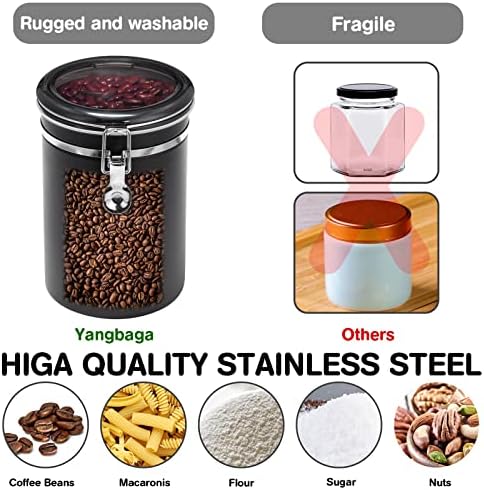 2×63OZ Stainless Steel Coffee Canister with Shelf and Scoop for Coffee Bar - Image 5
