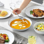 MALACASA 24-Piece Porcelain Dinnerware Set, with Black Rim Dish Set for 6 - Image 5