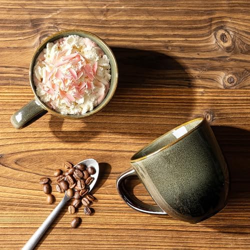 theterra Ceramic Coffee Mugs Set of 6, 12 oz Coffee Cups with Handle - Image 3
