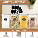 4pcs Large Tall Airtight Food Storage Containers with Lids - 6.5L / 5.9qt - Image 3