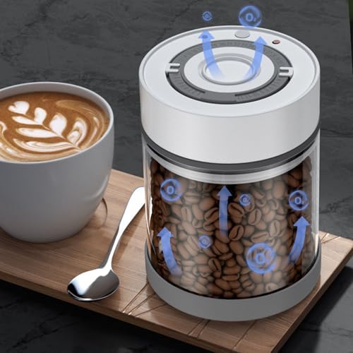 Agatige Electric Vacuum Canister, Glass Sealed Transparent Food Storage Container Coffee Bean Container For Home Kitchen Tea Nuts (950ml) - Image 5