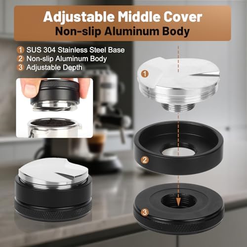 58mm Espresso Tool Kit, Espresso Tamper, Distributor, Funnel, Puck Screen - Image 4