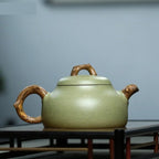 Tea Kettle Tea Pot Chinese Creative Purple Sand Green Clay Teapot Household Tea Ceremony Supplies Handmade Coffee Pot Travel Portable Teapot Teapot for Infuser Tea Kettle 300ml Tea Pot for Stove - Image 2