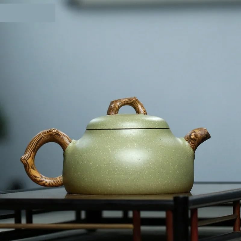 Tea Kettle Tea Pot Chinese Creative Purple Sand Green Clay Teapot Household Tea Ceremony Supplies Handmade Coffee Pot Travel Portable Teapot Teapot for Infuser Tea Kettle 300ml Tea Pot for Stove - Image 2