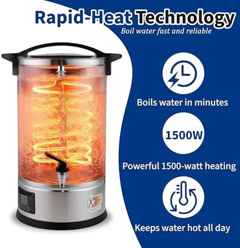 11L (45 Cups) Hot Water Dispenser Urn, Commercial Hot Water Boiler - Image 3