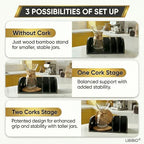 3-in-1 Chemex Caddy with 2 Cork Mats, Coffee Filters/Accessories Organizer, Pour-Over Station, Black Bamboo - Image 5