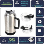 Hydraful 64 oz Tumbler with Handle and Straw - 100% Leak-Proof - Insulated Cup Reusable Stainless Steel Large Water Bottle Travel Mug for Gym, Hiking, and Camping - Gifts for Women Men Him Her - Image 2