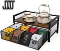 Tea Bag Organizer Holder, Wood Tea Organizers and Storage, 8 Compartments by Vyrix