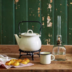 Vintage Enamel Kettle, Tea Pot Stovetop for Hot Water Fast to Boil, Teapot for Stovetop, Hot Water Kettle Teapot (Ivory 2.5L) - Image 3