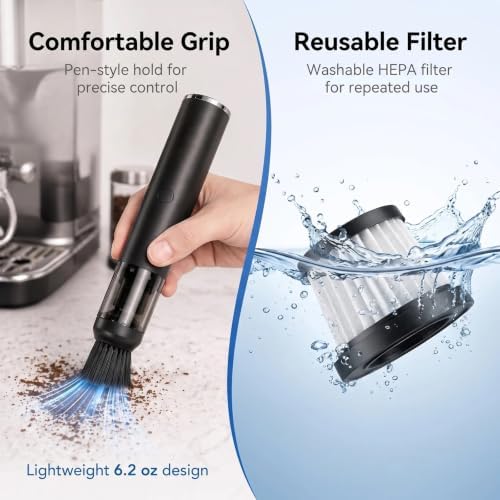 Portable Handheld Coffee Grinder Vacuum Cleaner | Mini Barista 2 in 1 Blower Coffee Powder Cleaner | Wireless Tabletop & Home Use | Easy to Clean & Lightweight - Image 6