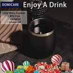 DOMICARE Stainless Steel Wine Tumbler Bulk with Lid, Personalized Insulated Tumblers Set, 12oz Travel Coffee Cups Pack of 12, Black - Image 6