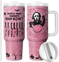 Halloween Scary Mask Tumbler with Lid and Straw 40oz by Equoza