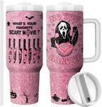 Halloween Scary Mask Tumbler with Lid and Straw 40oz by Equoza