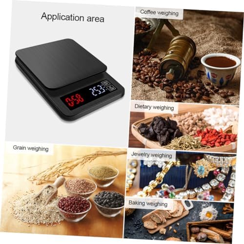 5kg Electronic Coffee Scale with Timer USB Powered Digital Kitchen Scale for Cooking and Baking Accurate Measurements with High Precision Sensors Black No Batteries Included - Image 4