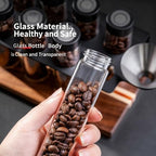 Single Dose Coffee Bean Storage, Wooden Coffee Bean Display Stand, with Funnel and One-Way Exhaust Valve, 6 Glass Tubes, 22-25g Capacity, for Pantry Bar Retail Kitchen - Image 7