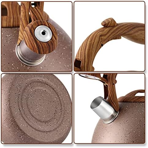 Whistling Tea Kettle for Stove Top Stainless Steel Teakettle with Wooden Anti-Hot Handle Kitchen Kettle Stovetop for Hot Boiling Water Coffee Teapots, - Image 4