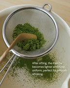 5 Pcs Matcha Whisk Set,Matcha Set Whisk and Bowl,Matcha Whisk Chasen,Japanese Complete Matcha Making Kit,Bowl with Spout,Bamboo 100 Prongs,Stainless Strainer,Home Tea Gift for Adults (light green) - Image 7