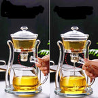 Lazy Kungfu Teapot Glass Semi-automatic Tea Maker Suction Automatic Water Brewing Teapot Office Flower Glass Tea Set - Image 2