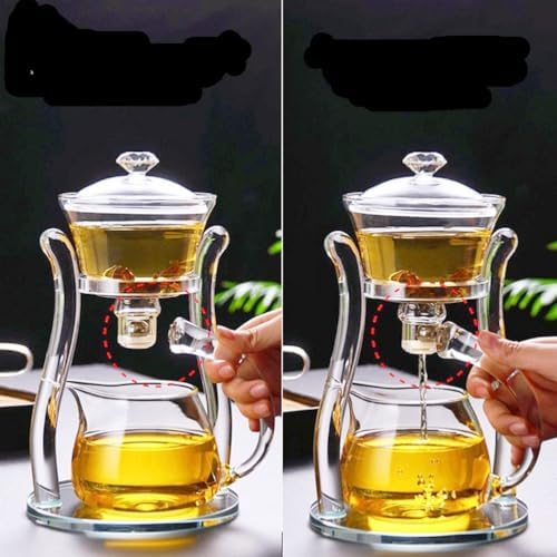 Lazy Kungfu Teapot Glass Semi-automatic Tea Maker Suction Automatic Water Brewing Teapot Office Flower Glass Tea Set - Image 2