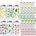 Skylety 30 Pcs Hawaiian Luau Cups 13. 5 oz Summer Tropical Plastic Cups with Lids and Straws Reusable Cute Plastic Tumbler for Hawaii Beach Sea Summer Birthday Party Drinkware Supplies by Skylety