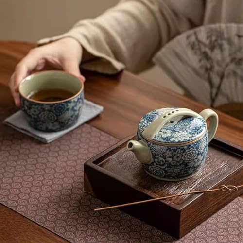 Tea Pots For Loose Tea Antique Blue and White Teapot, Han Tile Pot, Ceramic Teapot, Kung Fu Tea Set with Tea Cup, Household Tea Set Tea Infuser Pot - Image 6