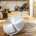 12 Cup Thickened 304 Stainless Steel Moka Pot & 20cm/7.9in Induction Cooker Adapter Plate Stainless Steel Heat Sink - Image 5