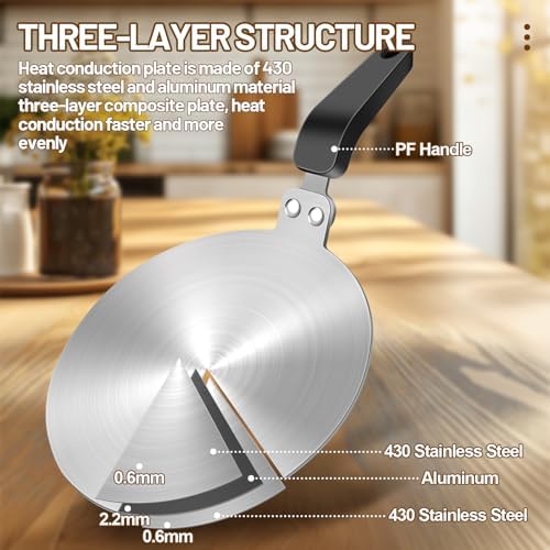 12 Cup Thickened 304 Stainless Steel Moka Pot & 20cm/7.9in Induction Cooker Adapter Plate Stainless Steel Heat Sink - Image 5