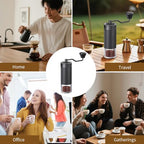 Hand Coffee Grinder Conical Burr for Espresso French Press Pour Over Double Bearing External Adjustment Capacity 25g (Stainless Steel Burr-Black) - Image 6