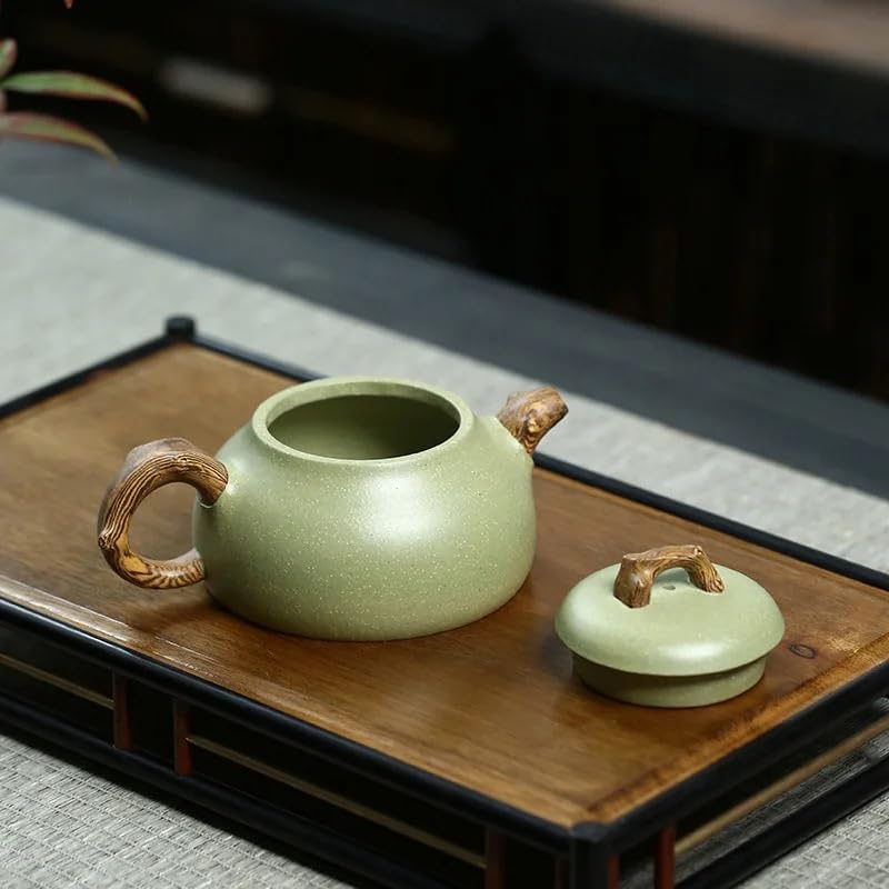 Tea Kettle Tea Pot Chinese Creative Purple Sand Green Clay Teapot Household Tea Ceremony Supplies Handmade Coffee Pot Travel Portable Teapot Teapot for Infuser Tea Kettle 300ml Tea Pot for Stove - Image 5
