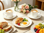 7.5oz Ceramic Cappuccino Cup with Saucer and Spoon Set of 4 - Image 3