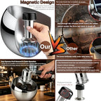 Upgraded 1.8L Espresso Knock Box with Glass Lid, Magnetic Knock Bar, Silver - Image 4