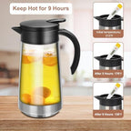 GearRoot 28oz Small Coffee Carafe Insulated Coffee Pot, 2 Pack Silver - Image 3