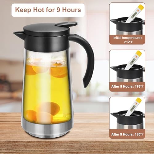GearRoot 28oz Small Coffee Carafe Insulated Coffee Pot, 2 Pack Silver - Image 3