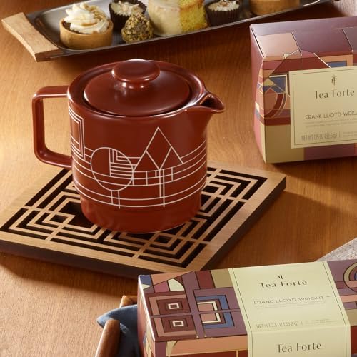 Tea Forte Ceramic Teapot with Infuser, Frank Lloyd Wright, 20 oz - Image 6