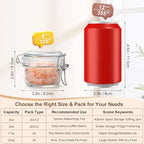 4oz Mini Airtight Glass Jars with Clamp Lid - Small Spice, Jam & Honey Jars for Kitchen Pantry Storage, Cute Clear Sauce Containers for Seasoning, Sugar, Salt, Wedding & Party Favors - Image 2