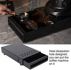 Stainless Steel Coffee Knock Box Drawer With Non Slip Feet, Rubber Lever Coffee Machine Drawer For Household Shop Knockbox With Drawer Coffee Knockout Drawer(Black) - Image 2