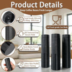 Single Dose Coffee Bean Storage, Portable 2-Pack Airtight Canister (Black) - Image 2