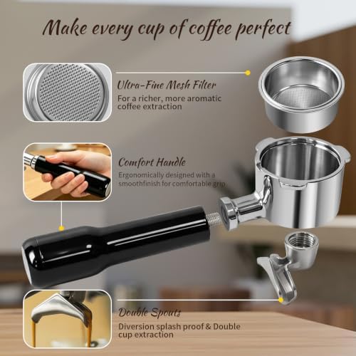 51mm Portafilter Compatible with CASABREWS CM5418 and 3700 Series(Black) - Image 5