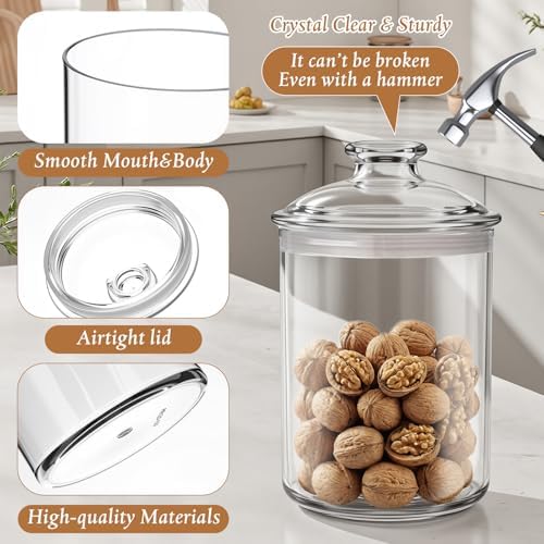 Suclain 4 Pack Acrylic Cookie Candy Jar with Lid, 14oz,24oz,34oz,50oz - Image 3