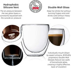 Bodum 5oz Bistro Double Wall Espresso Mug, High-Heat Borosilicate Glass, Set of 2, Clear, 5oz (Pack of 4) - Image 2