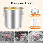 48L Stainless Steel Containers With Lid & Silicone Sealing Ring, Food Storage Container Airtight Canister Storage Bucket for Rice Flour Grain Coffee Bean (48L) - Image 4