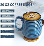 Hasense Large Coffee Mugs Set of 2, Ceramic 20 oz Coffee Cups for Office and Home, Modern Coffee Mug with Big Handle for Latte Coffee Tea Soup as Gifts, Dishwasher & Microwave Safe, Blue and Purple - Image 3