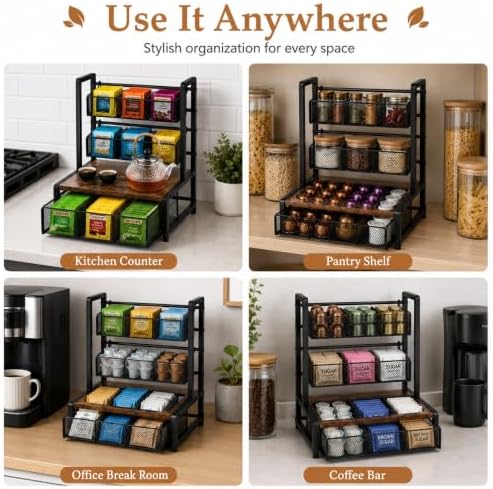 Acrux7 3 Tier Tea Bag Organizer, Coffee and Tea Station Organizer - Image 6