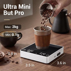 Mini Coffee Scale with Timer, 0.1g/2kg Rechargeable Espresso Scale, 4 Brewing Modes with Auto Tare and Real-Time Brew Ratio, Compact Digital Brewer for Pour-Over, White - Image 3