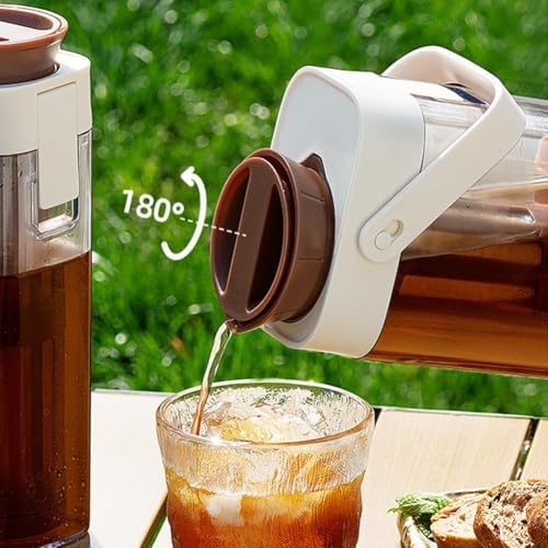 watchget Cold Brew Coffee Maker, 1000ml/35oz Iced Tea and Coffee Brewer with Removable 350 Mesh Filter, Portable Space-saving and Airtight Seal Pitcher for Home and Garden - Image 5